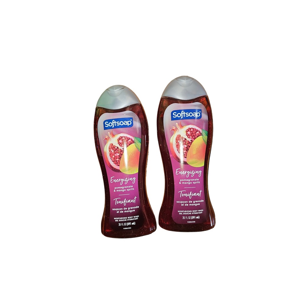 Softsoap Energizing Pomegranate & Mango Spritz Body Wash 20 fl oz Set of 2 453-4